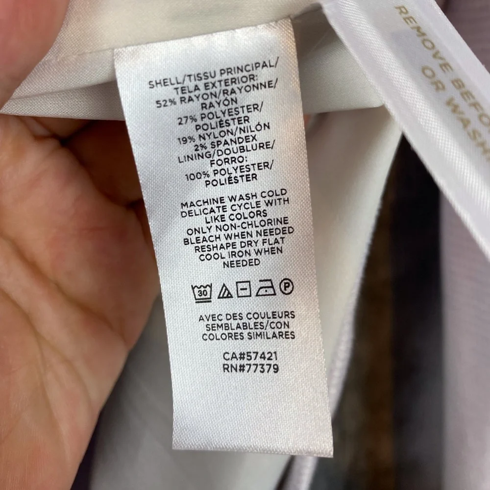 Ann Taylor Lavender Houndstooth Plaid Print Blazer Size 6 NWT! - Picture 12 of 14